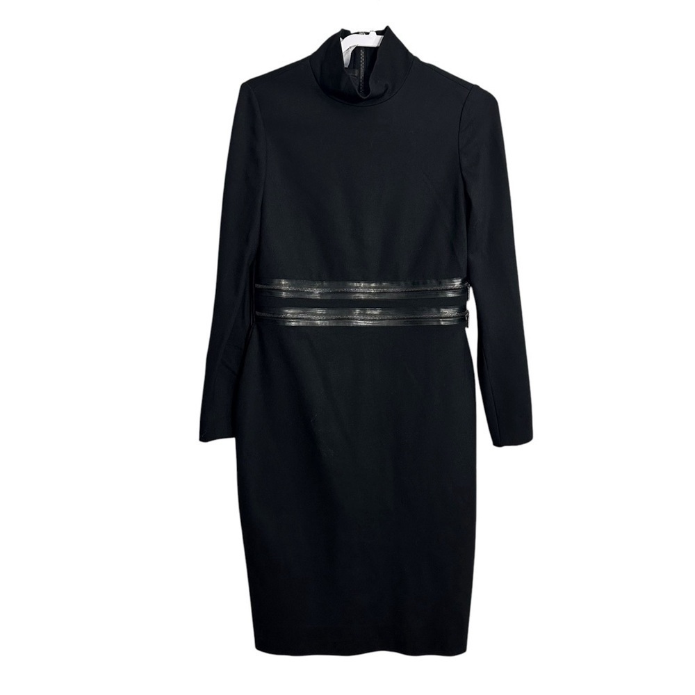 Carlisle Black Mock Neck Dress Slim Fit